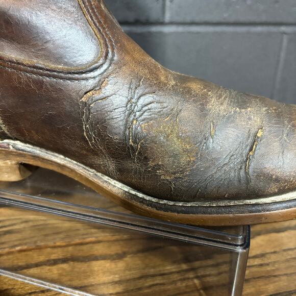 Red Wing Pecos 1155 Brown Leather Pull-On Work Boots Men’s 10.5 E USA Made - Picture 3 of 8